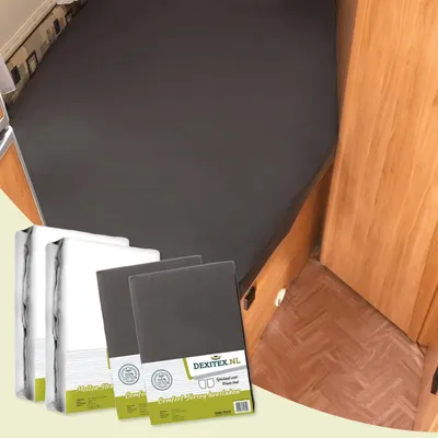 Image de Set /ensemble Lit français – 2 moltons et 2 draps-housses – droite - 2 flanelle + 2 anthracite - 2flanelle+2anthracite