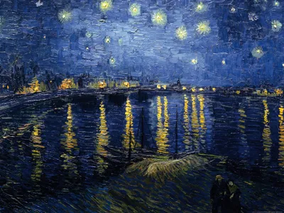 Obrázek produktu pro Vincent Van Gogh Art Print Obraz - Hvězdná noc nad Rhônou, 1888 (60 x 80 cm)