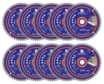 Image de Scie circulaire de 165 x 20/16 mm, 60 dents, pour bois, métal et aluminium, lot de 10
