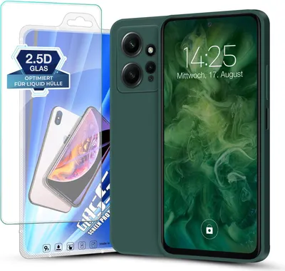 A smartphone case and screen protector are displayed.