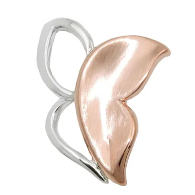 Produktbild von Anhänger 23x22mm Schmetterling bicolor rotvergoldet rhodiniert Silber 925 bicolor 23x22mm
