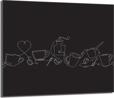 Obrázok produktu pre Kryt na sporák 60x52 Sklenená doska na varnú dosku Splashback Deco Krájacia doska, kuchynská čierna