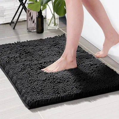 Produktbild von Famanu Badmatte Antirutsch, Wasserabsorbierend, 50 x 80 cm, Schwarz, 1 Stück