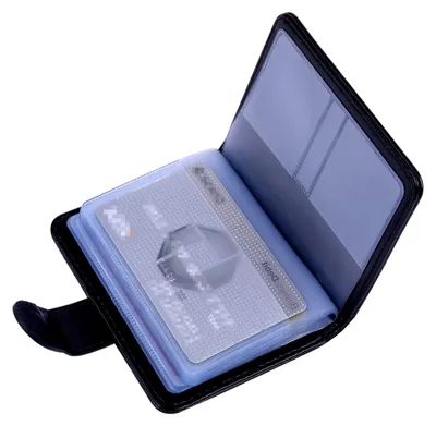 Produktbild von Kreditkartenetui mit RFID-Schutz, für 20 Karten und 7 Speicherkarten/Münzen (Schwarz)