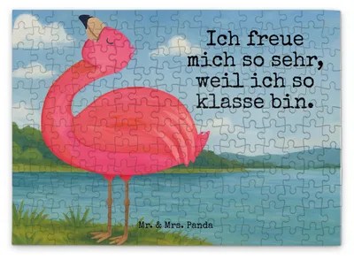 Produktbild von Mr. & Mrs. Panda Puzzle Flamingo Stolz Design 192 Teile - Weiß - Geschenk, 1500, 2000, Rosa, Puzzlespiel, glücklich, 500, 1000, Zufrieden, Mama