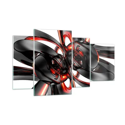 Produktbild von Bilder auf glas - Abstrakt Ring Glas Komposition - 120x70cm - Glasbilder - Wandbilder - Kunstdruck - zum Aufhängen bereit - Wanddekoration aus Glas - Glas Bilder - Wandbild auf Glas - GDL120x70-1342