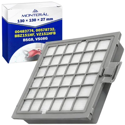HEPA-Filter 130x130x27 mm für Bosch Ergomaxx BSG8