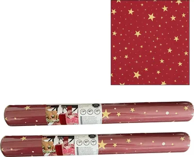 Obrázok produktu pre 2 rolky vianočného behúňa na stôl 3v1 s trhacou linkou každých 40 cm - 40x320 cm - vianočný motív - behúň na stôl, podložky a tête-à-tête - červená Bordeaux - 2 kusy