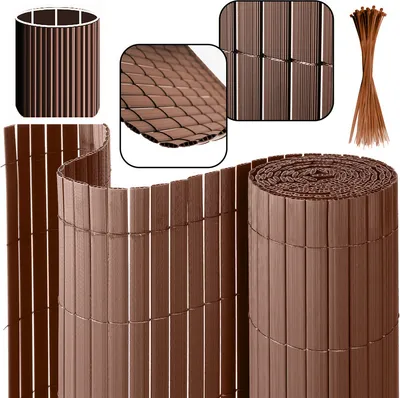 Immagine prodotto di Stuoia dello schermo del PVC Recinzione di privacy del PVC marrone Frangivento per il balcone e la terrazza del giardino 160x300cm