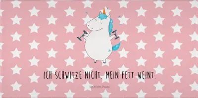 Produktbild von Mr. & Mrs. Panda Handtuch Einhorn Fitness - Rot Pastell - Geschenk, Händehandtuch, Flauschtuch, Unicorn, Gym, Abnehmen, 50x100, gesichtshandtuch, Fitnessstudio, Einhörner