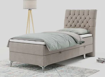 Produktbild von Boxspringbett, Gästebett, Kinderbett mit Bettkästen  - MILEN - 90x200cm - rechts - Beige - H3