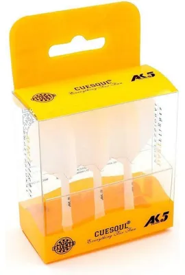 Productafbeelding van Geïntegreerde dartpijlen en flights, set van 3, maat M, wit, 28 mm schaftlengte