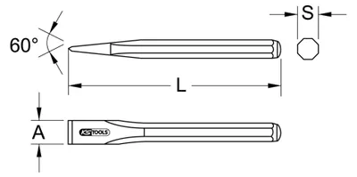 Productafbeelding van KS TOOLS Beitel 162.0266, 300 mm, chroom-molybdeenstaal, 260 g