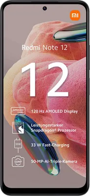 Produktbild von Xiaomi Redmi Note 12 5G 16,9 cm (6.67 Zoll) Hybride Dual-SIM Android 12 USB Typ-C 4 GB 128 GB 5000 mAh Grau