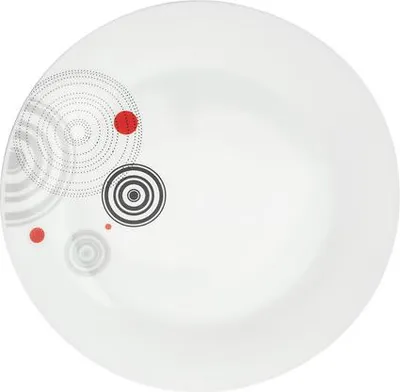 Produktbild von Geschirrset 18-teilig für 6 Personen, Serie INSTANT, Porzellan, weiß mit schwarzen Ornamenten
