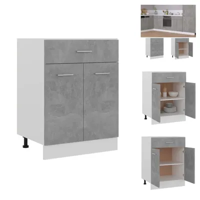 Produktbild von vidaXL Schubunterschrank Betongrau 60x46x81,5 cm Holzwerkstoff -  Küchenschränke