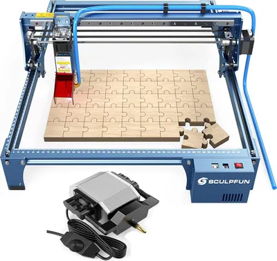 Produktbild von SCULPFUN S10 mit Sculpfun Air Assist kit, 10W Powermodul, 0.01mm Industriequalität Gravurgenauigkeit Cutter für Holz, Metall, Glas
