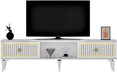 Produktbild von Skye Decor, Nil - White, Gold, TV-Schränke, Weiß, 150 x 44,6 x 29,6 cm