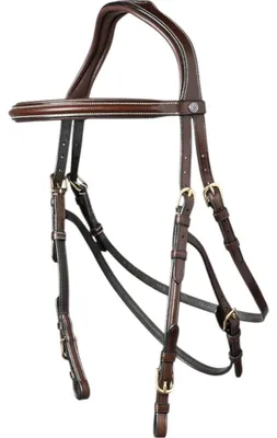 Obrázek produktu pro Trust Equestrian Hackamore Hickstead Snaffle Brown/Gold Cob
