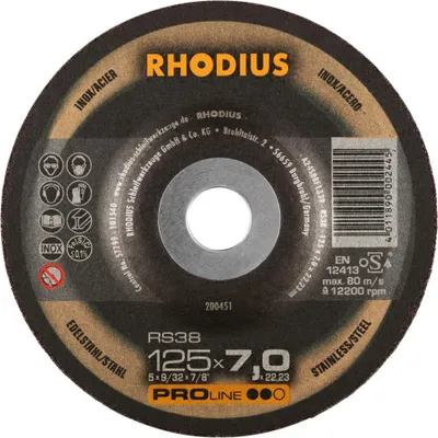 Image de Meule à ébarber RS38 - Ø125 x 7,0 x 22,23 - RHODIUS - 200451
