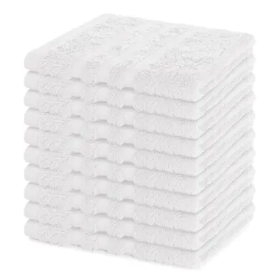 Produktbild von Lavea® Seiftuch 10er Set 30x30 cm, 100% Baumwolle, hochwertige Seiftücher und Gästehandtücher, saugstark, waschbar, Frottierserie Elena - Weiß