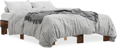 Produktbild von vidaXL Bettgestell Räuchereiche 140x200 cm Holzwerkstoff und Metall