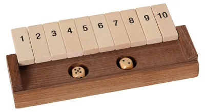 Produktbild von Klappenspiel Shut The Box Würfelspiel hochwertige Ausführung aus Akazien und Ahornholz  Germany C