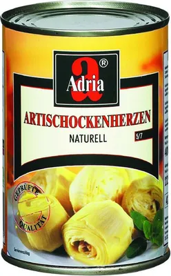 Produktbild von Adria Carciofi al Naturale Artischockenherzen in Wasser 390g 6er Pack