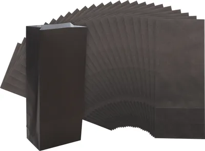 Produktbild von Papier-Blockbodenbeutel, 25 Stück Schwarz