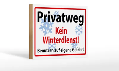 Produktbild von Holzschild Hinweis 18x12cm Privatweg kein Winterdienst