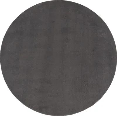 Produktbild von Moderner Wohnzimmer Teppich Kurzflor Waschbar Weich Felloptik Anti-Rutsch Grösse 80 cm Rund