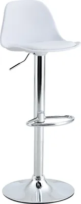 Produktbild von Viking Barhocker PORTO Kunststoff + Kunstleder Weiß Drehhocker Höhenverstellung Fußstütze