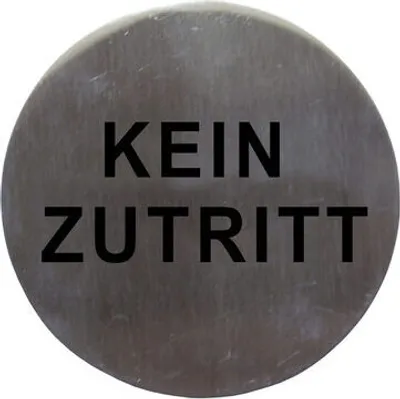 Produktbild von 1x Hinweisschild "Kein Zutritt" aus Edelstahl Ø7.5cm