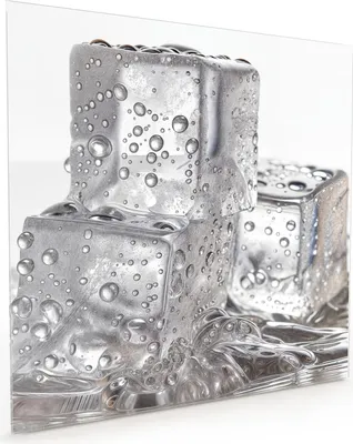 Produktbild von Küchenrückwand Spritzschutz Glas mit Motiv Eiswuerfel 40 x 40 cm