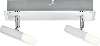Immagine prodotto di Lampada da soffitto Paulmann, modello Spotlight Launcher, 2 luci da 4,5W, finitura bianco spazzolato/cromata, 230V, metallo