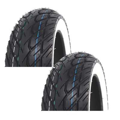 Obrázok produktu pre Sada pneumatík 2x Kenda K418 s bielym bočným pruhom 100/90-10 / 3,50-10 51J TL, 4PR
