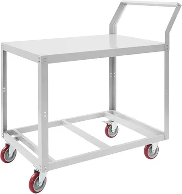 Produktbild von 2 Ebenen servierwagen mit Rollen Küchenwagen Transportwagen Edelstahl Stahl-Arbeitstisch für Restaurant Küchen oder Hotel?89 x 59 x 106 cm?