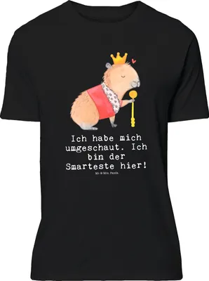Produktbild von Mr. & Mrs. Panda Größe XXL T-Shirt Capybara König - Schwarz - Geschenk, Oversize, Lustige Sprüche, Shirt, Tshirt, Große Größen