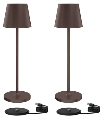 LED-Tischlampe 2er Set, Touch-Dimmer, 3000K, IP54, USB-C