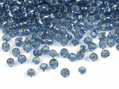 50g Rocailles Glasperlen 8/0 3mm saphirblau