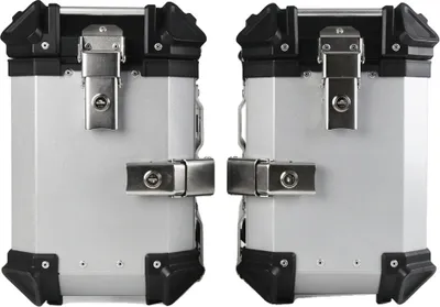 Image de Sacoche latérale pour moto, 38 litres, alliage d'aluminium durable, conception étanche, couleur argentée