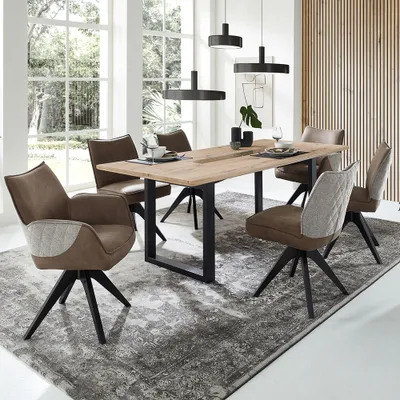 Produktbild von Esstischgruppe 7-teilig, Tisch 180x100cm, 6 Stühle, FALLON-55