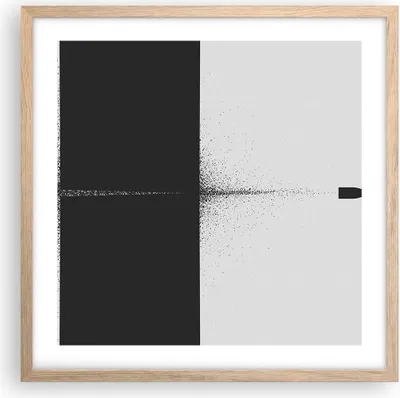 Produktbild von Gerahmtes Poster - Rahmen in heller Eiche - Kugel Schwarzweiß Modern - 50x50 cm - Wand Bild - Wanddeko - Wandbilder - Kunstposter - Wandposter - Bilderrahmen - Bilder - Kunstdruck - P2NAC50x50-4492