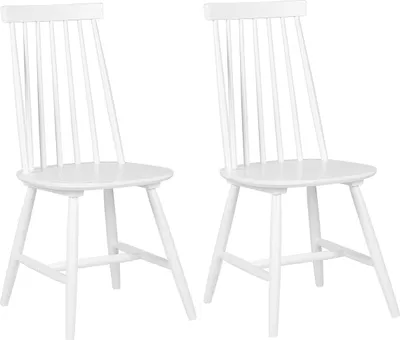 Produktbild von BELIANI Stuhl Holz Weiß 2er Set im Landhausstil Holzstühle