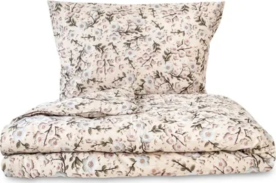 Produktbild von Bettwäsche-Set Kirschblüte 5D, 140x220 cm Deckenbezug, 70x90 cm Kissenbezug, Baumwolle, Reißverschluss
