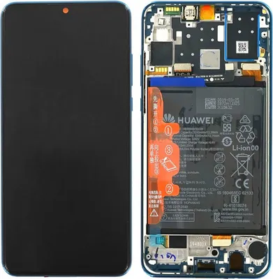Produktbild von Original Huawei P30 Lite LCD Display Touchscreen Bildschirm Rahmen & Akku Aurora Blau