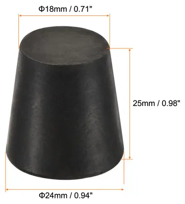 Produktbild von 5Stš¹ck Konische Gummikappe 18mm zu 24mm fš¹r Labor Zuhause Schwarz