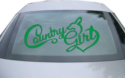Produktbild von Indigos UG - Aufkleber Heckscheibe & Motorklappe DE6301 - grün - 600x285 mm - Country Girl - Auto Scheiben Fenster Heckklappe Tuning Racing JDM - Die cut