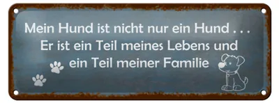 Produktbild von Blechschild Spruch 27x10cm mein Hund ist nicht nur ein Hund Dekoration