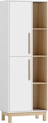 Obrázok produktu pre Knižnica so 4 policami a 2 skrinkami, MDF, biela, 176 cm